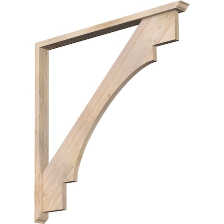 Ekena Millwork Merced Traditional Smooth Bracket w/ Offset Brace, Douglas Fir, 3 1/2"W x 46"D x 46"H BKT0402X46X46MRC01SDF